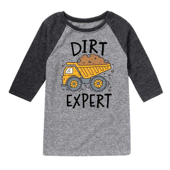 Instant Message - Dirt Expert - Toddler & Youth Raglan Graphic T-Shirt