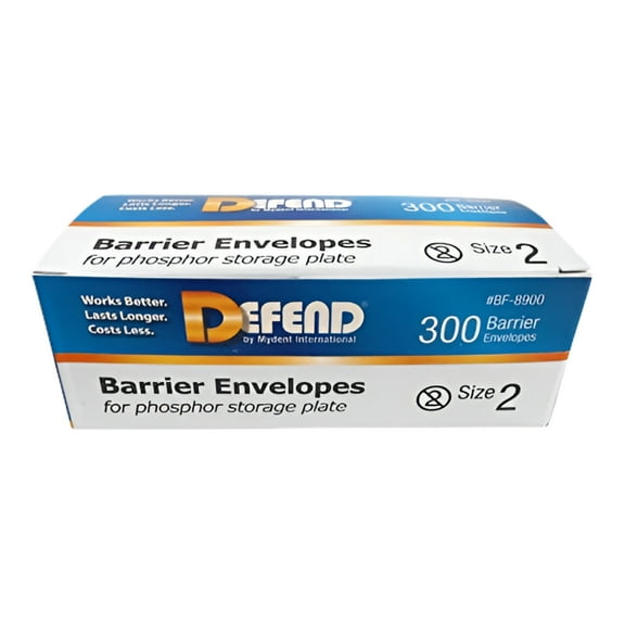 Mydent BF8900 Defend Phosphor Plate Size #2 Barrier Envelopes Soft Supple 300/Bx
