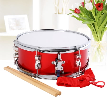 HINTRMENT 1Pcs Red Metal Cylindrical Snare Drum Kit for Kids Musical Practice