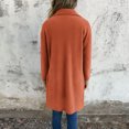 thumbnail image 4 of Coats for Women Single Breasted Trench Coat Fashion A-Line Fall Winter Jackets, Mid-Length Pure Color Outerwear for Daily Use,Orange,3XL, 4 of 4