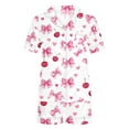 thumbnail image 5 of ClodeEU Women's Cute Heart Printed Short-Sleeve Pajama Set, 2 Piece Button Up Matching Sleepwear White^,Womens Plus M, 5 of 5