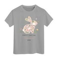 thumbnail image 2 of LRen Girls Easter Day Shirt Size 10-12 Cute Bunny Eggs Print Short Sleeve T Shirt Preppy Top Summer Vacation Tops Easter Gifts for Girls, 2 of 4