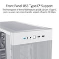 thumbnail image 6 of ASUS Prime AP201 White MicroATX Tempered Glass Edition Supports Graphics Cards up to 338mm, 360mm Coolers, & Standard ATX PSUs, Tool-Free Side Panels, Tempered Glass Side & Front Panel USB Type-C®, 6 of 7