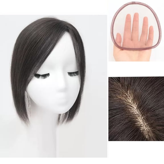 Wig Piece Partial Part Real Hair Full Real Human Hair Top Patch Hair Piece Girls Cover White Hair Light Thin Breathable Wig Piece