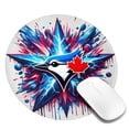 thumbnail image 3 of Toronto Baseball Round Non-Slip Rubber 2 PCS 8in Mouse Pad 3mm Thick Polyester Surface for Office Gaming PC, Bluebird Mouse Pad LS229, 3 of 7