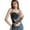 Black, variant on Prettyui Women Print Irregular Slim Sexy Backless Exposure Navel Fake Two Pieces Camisole Crop Top