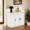 thumbnail image 2 of DIYART 43.3" W Buffet Cabinet, Coffee Bar Cabinet with 3 Drawers & 3 Doors, Kitchen Buffet Sideboard for Living Room, Kitchen, White, 2 of 7