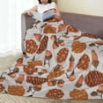 thumbnail image 6 of Honeii Pinecone Autumn Pattern Print Fleece Blanket - Throw Blanket for Bed, Sofa, Couch, Camping, and Travel , Microplush Ultra Soft Warm Blanket-50"x40", 6 of 7