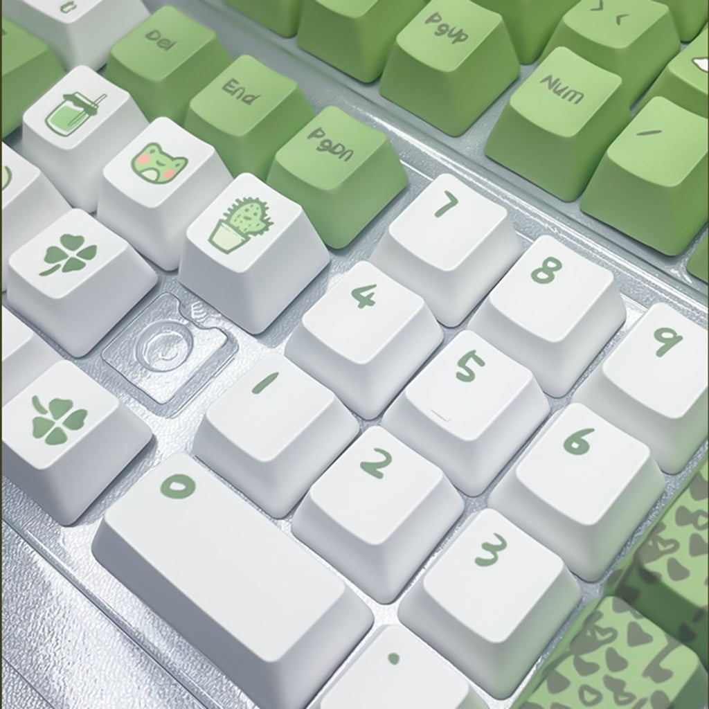 Japanese Keycap Frogs Theme Keycaps Set,XDA/OEM Profile PBT Dye Sublimation for 61/64/68/87/98/104 Mechanical Keyboard