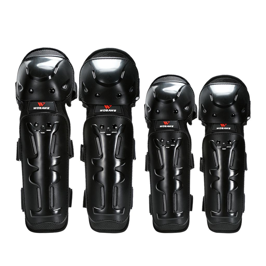 Kit Protection Genoux/coudes/poignets Pour Moto/VTT - 4 Pièces (genouillères, Coudières) - Coques PP, Réglables