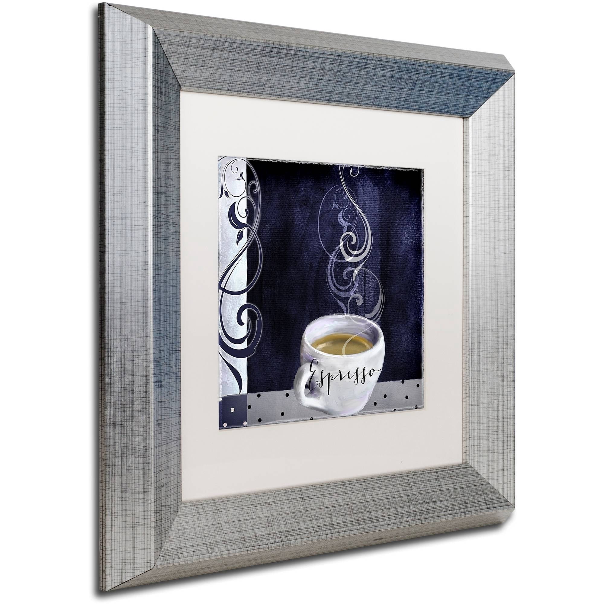 "Cafe Blue IV" Canvas Art by Color Bakery White Matte, Silver Frame