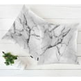 thumbnail image 5 of Marble Pattern Decorative Throw Pillows Covers, Smoky Ink Marble Square Pillow Cushion Covers for Man Woman, Pillowcases Decor for Home Sofa Bed Garden 2 Packs, 18x18 Inch, White Gray Marble, 5 of 6