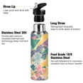 thumbnail image 3 of Yayeee 33oz Insulated Water Bottle Double Wall Stainless Steel with Flip Straw Lid, Yellow Floral Wave, 3 of 7