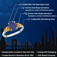 thumbnail image 2 of Gem Stone King 925 Silver and 10K Yellow Gold Blue Lapis and Yellow Citrine Engagement Ring for Women | 2.66 Cttw | Oval 9X7MM | Gemstone Birthstone | Size 5, 2 of 6
