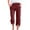 Wine, variant on Bloomae Capri Pants for Women Casual 2025 Summer Drawstring Elastic High Waist Linen Pants Wide Leg Plus Size Lounge Capris with Pockets Light Blue L