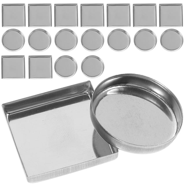 MasteelfCA 30pcs Empty Eyeshadow Metal Pan Makeup Palette Round Square Metal Pan Accessory
