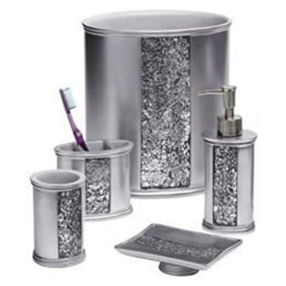 XylehR "Sinatra Silver" 5 PC Bath Accessory Set