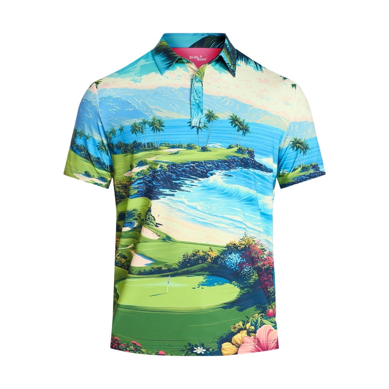 Birdie Bound Men's Flamingo Paradise Print Polo photo 5