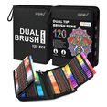 thumbnail image 2 of Marcadores 120 Colores Plumones Punta Pincel Xtellar multicolor, 2 of 3