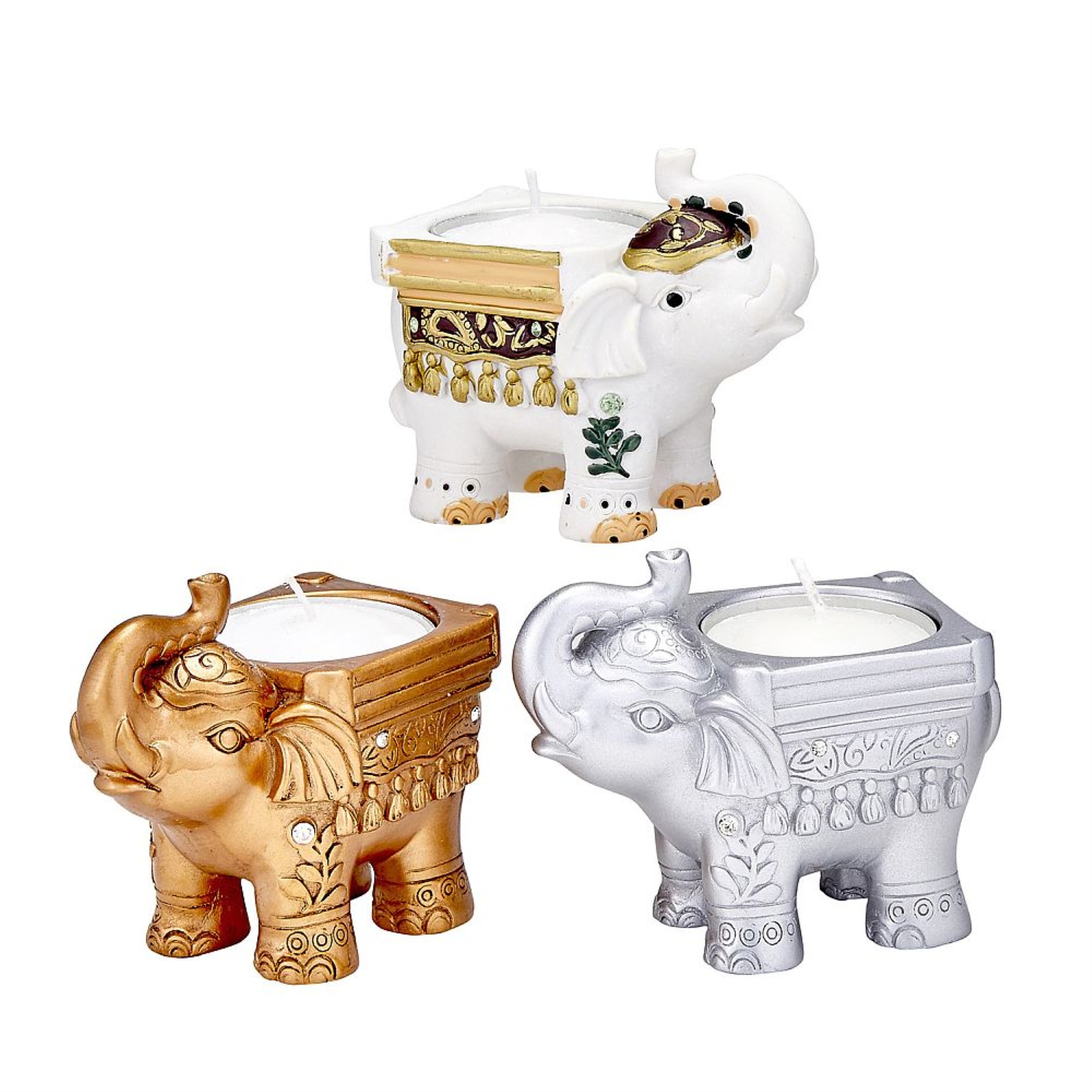 Goodluck set of 3 elephant candles