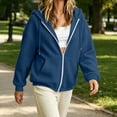thumbnail image 4 of Nugftut Womens Hoodies with Zippers Long Sleeve Sweatshirts Casual Waffle Hooded Jackets with Pockets, 4 of 5