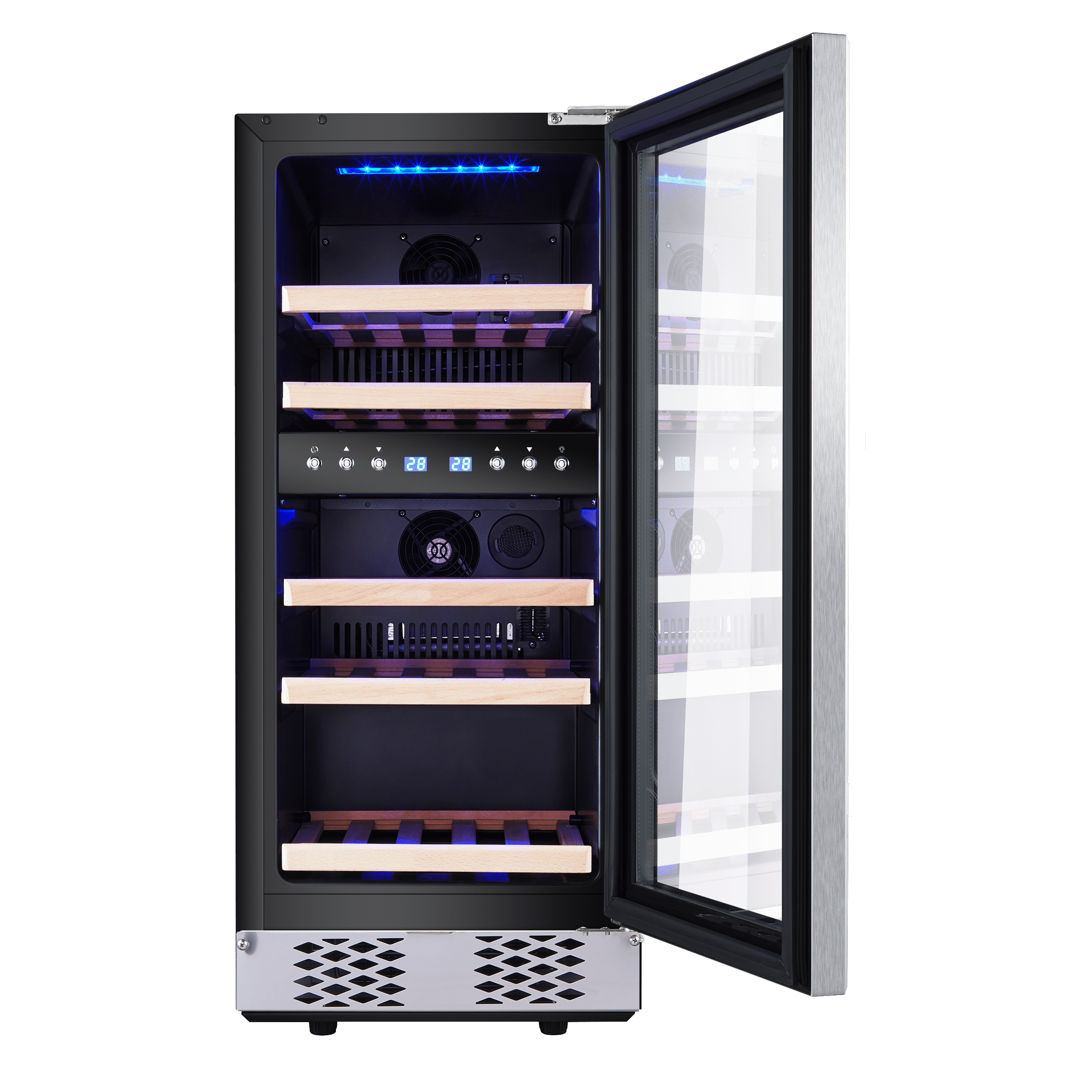 Euroco Wine Cooler 30 Bottles 15 inch Beverage Refrigerator, Mini