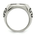 thumbnail image 6 of Primal Steel Stainless Steel Antiqued and Polished Fleur de Lis Cross Ring, 6 of 11