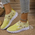 thumbnail image 2 of YOUYEDIAN Sneakers for Women Versatile Print Comfy Slip On Casual Round Toe Soft Mesh Flat Sneakers Fashion Platform Breathable Walking Shoes, 2 of 5