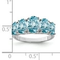 thumbnail image 2 of 925 Sterling Silver Rhodium Light Swiss Blue Topaz 5-Stone Ring, 2 of 2