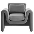 thumbnail image 5 of Armchair Accent Chair, Grey Gray, Velvet, Living Kitchen Cafe Bistro Hospitality Restaurant, Modern Contemporary Boutique HB34901, 5 of 9