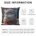 thumbnail image 3 of MDO Short Plush Pillow Covers Merry Christmas Cat Square Pillow Case for Bedroom, Sofa, Car Decoration,Various sizes available, 3 of 5