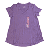 Hue Women's Short Sleeve V-Neck Super Soft Stretch Perfect Legging Tunic Tee (Bougainvillea, XL)