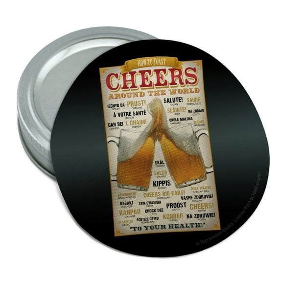 How to Toast Cheers Around the World Round Rubber Non-Slip Jar Gripper Lid Opener