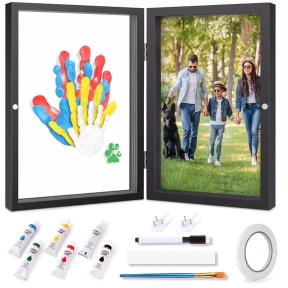 DIY Handprint Kit 1-Pack – Wooden Photo Frame with Acrylic Paints for Couples Family Baby Shower Gift