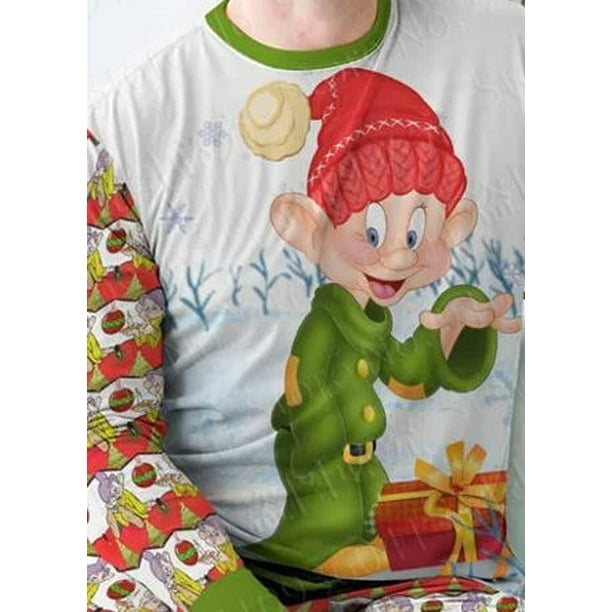Disney-Conjunto de pijama con estampado 3D de los siete enanitos de Navidad para padres e hijos, traje de pijama de alta calidad con estampado 3D, 2022