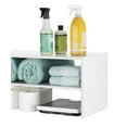 thumbnail image 4 of Whitmor Organizador de almacenamiento apilable de 2 estantes extra ancho de 31 pulgadas, color blanco, 4 of 5