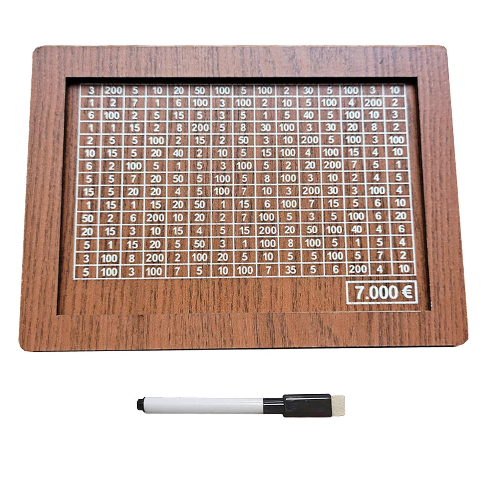 Hucha De Madera Con Contador Y Rotulador – Caja De Ahorros Reutilizable Con Objetivos, Para Adultos Y Niños