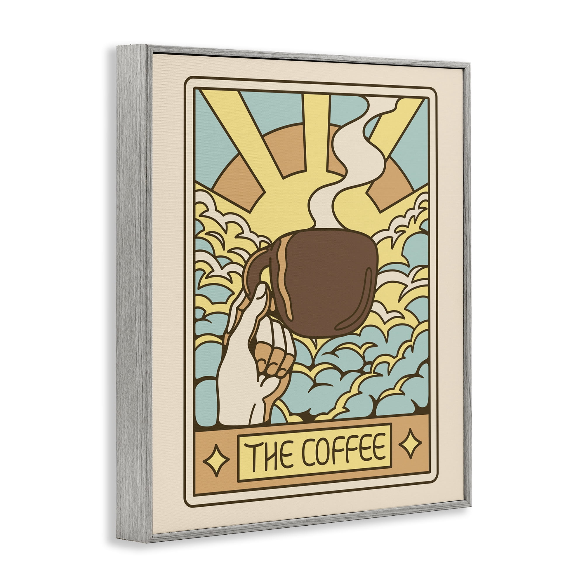 Stupell Industries The Coffee Muted Tarot Gray Framed Giclee Art, design by Tobe Fonseca