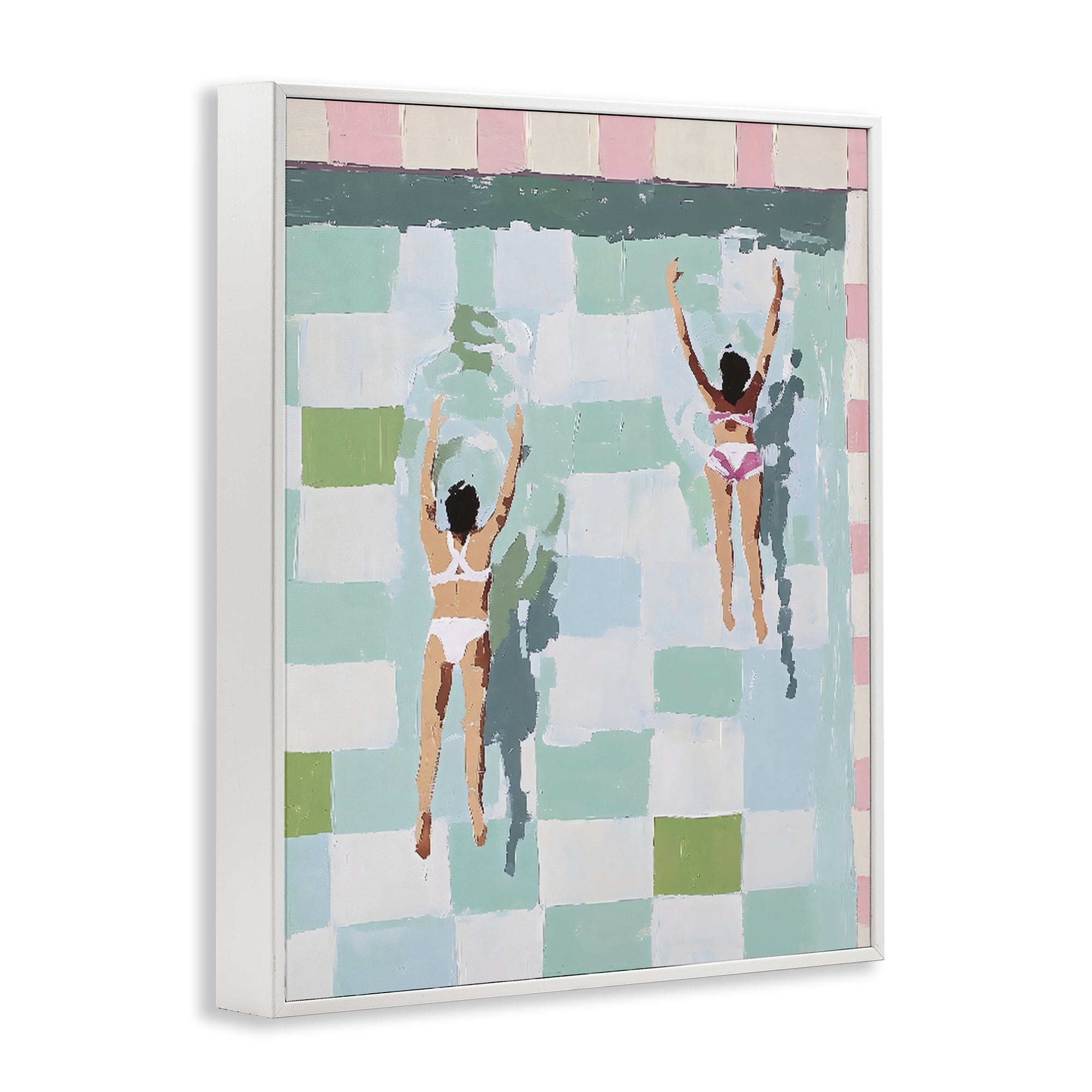 Stupell Industries Twin Swimmers in Pool White Framed Giclee Art, design by The Prints Vibe