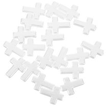 LEORX 60Pcs Acrylic White Cross Shaped Beads Diy Craft Beads for Crafting Christmas