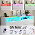 thumbnail image 5 of 6 Drawer Dresser with Full Length Mirror 48"x16" ,Wide Chests of Drawers with LED Light,White Storage Dresser with Power Outlet,Modern Dressers for Bedroom, Living Room, Hallway(White), 5 of 5