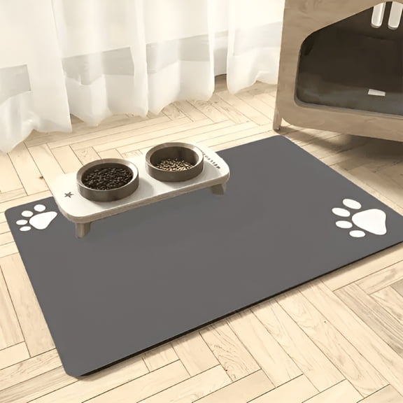 GASTROPOD Waterproof Dog Feeding Mat - Extra Large Absorbent Pad for Food & Water Bowls, Anti-Slip Drip Tray for Hardwood Floors (Fast Drying)