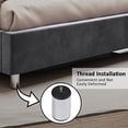 thumbnail image 6 of VanAcc Queen Velvet Tufted Upholstered Platform Bed Frame with Headboard , No Box Spring Needed, Grey, 6 of 10