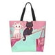 thumbnail image 1 of Disketp Cats On Broomstick Bolsa Tote Estampada para Mujer, Bolso de Hombro y de Mano para Compras y Viajes, 1 of 8