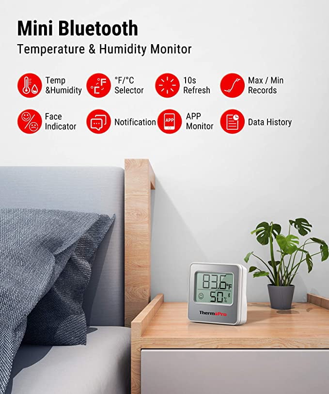 ThermoPro TP357 Digital Hygrometer Indoor Thermometer of 260FT, Bluetooth  Thermometer Humidity Mete - Miscellaneous - Chapel Hill, North Carolina, Facebook Marketplace