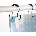 thumbnail image 3 of cortina de ducha, rodillo de acero inoxidable, resistente al óxido, deslizante, ganchos dobles para cortina de baño (negro) XianweiShao 8390615104937, 3 of 4