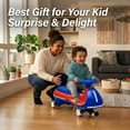 thumbnail image 6 of NovaDrive 12V Kids Ride On Electric Wiggle Car with 2-in-1 Design, Controllable LED Lights, Flashing PU Wheels, Wide Auxiliary Wheels, Triangular Stability, Bluetooth Music, Up to 5 MPH, Ages 3+, 6 of 6
