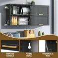 thumbnail image 5 of Metal Wall Cabinets,Garage Cabinets with 2 Up-Flip Doors,Metal Wall Storage Cabinet,Floating Steel Garage Wall Mounted for Garage,Basement,Home Office, Kitchen,Warehouse-Black, 5 of 9
