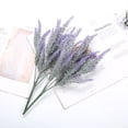 thumbnail image 4 of Decoración de boda, flores falsas, decoración de mesa de flores de plástico, accesorios para arreglos florales en macetas, simulación de flocado de 5 tenedores, lavanda y trigo, 4 of 6