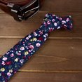 thumbnail image 2 of Spring Notion Men's Floral Print Cotton Skinny Tie, 2 of 3